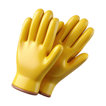impressive artistic Gloves Rubber Yellow Isolated high quality png