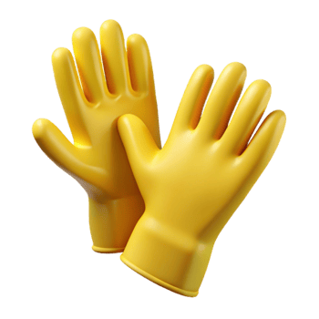 magnificent traditional Gloves Rubber Yellow Protective Cutout original png