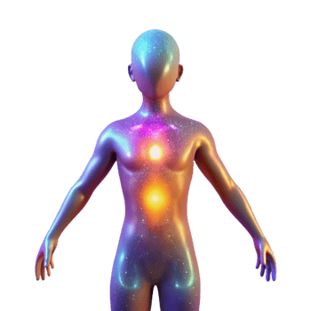 vibrant traditional Glowing Aura Around Body Silhouette Cutout png