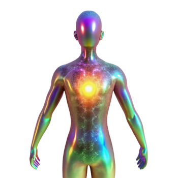 serene minimalist Glowing Aura Around Body Silhouette Cutout genuine png
