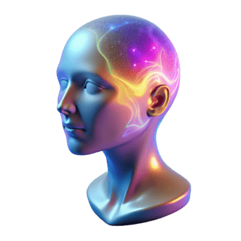 impressive contemporary Glowing Aura Around Head Silhouette Cutout detailed png
