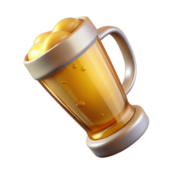 elegant rustic Golden Beer in Tilted Glass Transparent Background professional png