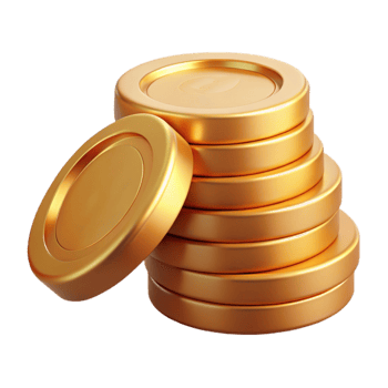 vibrant creative Golden Coin Stack Isolated Transparent Background high quality png