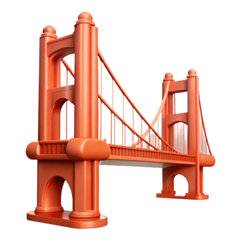 wonderful contemporary Golden Gate Bridge Full Span Transparent Element high resolution png