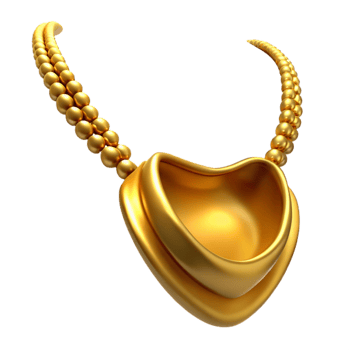 extraordinary artistic Gold Necklace Close Up Transparent Background premium png