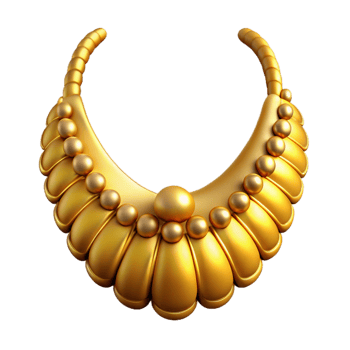 serene traditional Gold Necklace Isolated Element exclusive png
