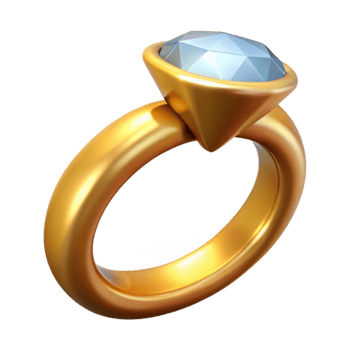 dramatic creative Gold Ring with Diamond Cutout professional png