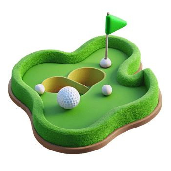 dramatic abstract Golf Course with Green Cutout detailed png