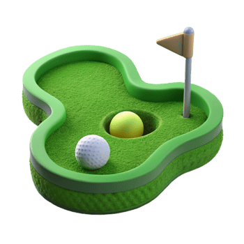 serene artistic Golf Course with Green Cutout high resolution png