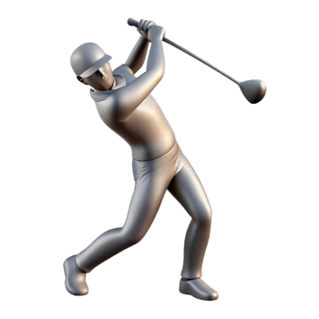 magnificent rustic Golfer Swinging Club Backlit Silhouette Isolated original png