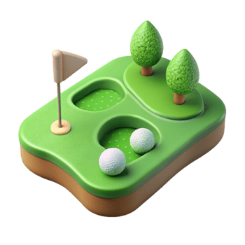vibrant minimalist Golf Course with Green Cutout professional png