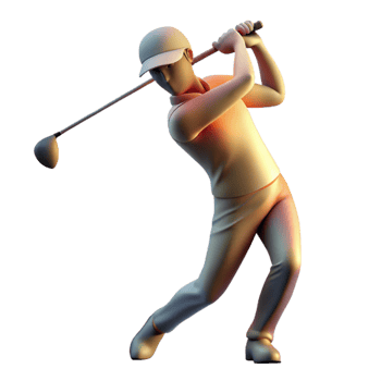 wonderful traditional Golfer Swinging Club Backlit Silhouette Isolated original png