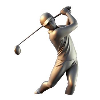 impressive rustic Golfer Swinging Club Backlit Silhouette Isolated detailed png
