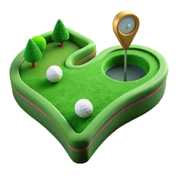 serene modern Golf Course with Green Cutout exclusive png