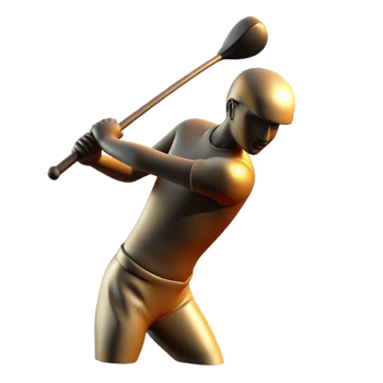 impressive vintage Golfer Swinging Club Backlit Silhouette Isolated original png