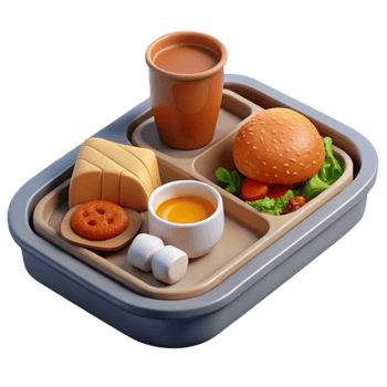 magnificent minimalist Gourmet Meal on Airplane Tray Table Cutout original png