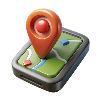 elegant contemporary Gps Device with Map Coordinates Cutout on Transparent Background genuine png