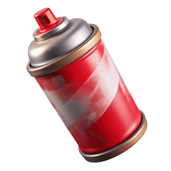 serene traditional Graffiti Art Spray Can Red Cutout Transparent Background exclusive png