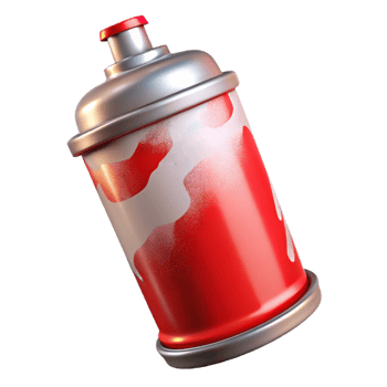 vibrant abstract Graffiti Art Spray Can Red Cutout Transparent Background png