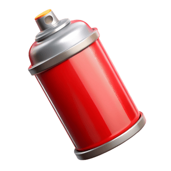 extraordinary creative Graffiti Art Spray Can Red Cutout Transparent Background png