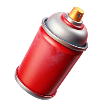 magnificent traditional Graffiti Art Spray Can Red Cutout Transparent Background authentic png