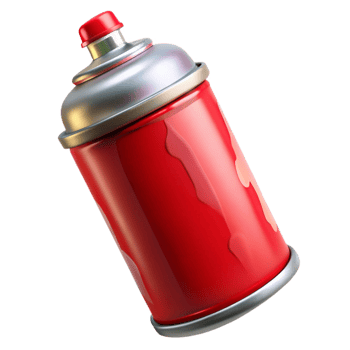 magnificent artistic Graffiti Art Spray Can Red Cutout Transparent Background png