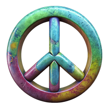 serene rustic Graffiti Peace Sign Cutout Symbolic Design png
