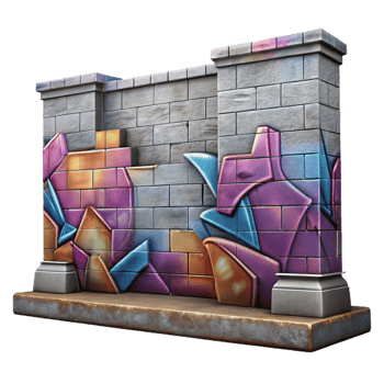beautiful rustic Graffiti Wall Backdrop Cutout professional png