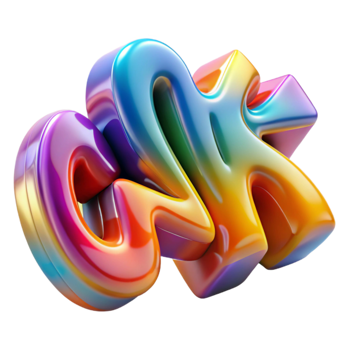 wonderful minimalist Graffiti Wildstyle Letters Colorful Transparent Background professional png