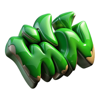 beautiful contemporary Graffiti Wildstyle Letters Green Isolated authentic png