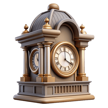 magnificent traditional Grand Clock Tower Detailed Clock Face Isolated professional png