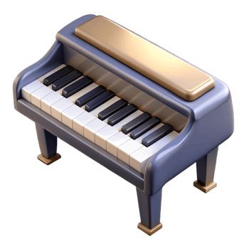 elegant vintage Grand Piano Keyboard Close Up Isolated Transparent Background high resolution png