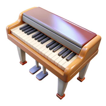 elegant vintage Grand Piano Keyboard Close Up Isolated Transparent Background original png