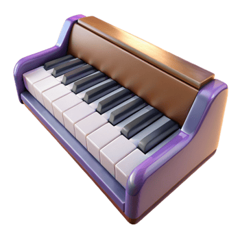 beautiful abstract Grand Piano Keyboard Close Up Isolated Transparent Background genuine png