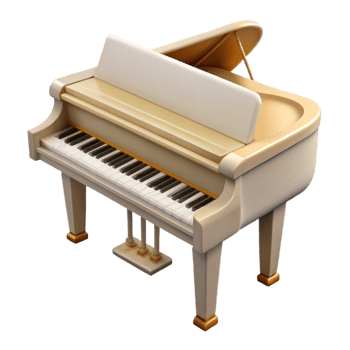 vibrant rustic Grand Piano Keyboard Ivory Keys Isolated on Transparent Background high resolution png