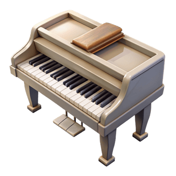 impressive creative Grand Piano Keyboard Ivory Keys Isolated on Transparent Background authentic png