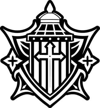 A glyph style icon of guard post symbol vector
