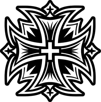 A glyph style icon of iron cross symbol vector
