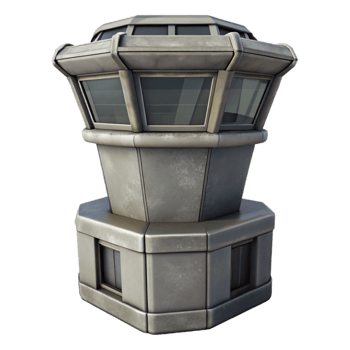 wonderful modern Gray Control Tower Side View Transparent Background Cutout png