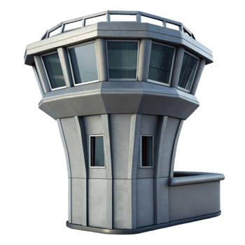 extraordinary traditional Gray Control Tower Side View Transparent Background Cutout premium png