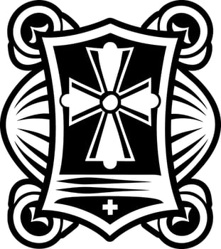 A solid style icon of templar parchment symbol vector