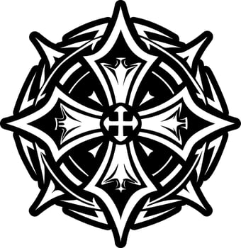 A glyph style icon of knight templar sign vector