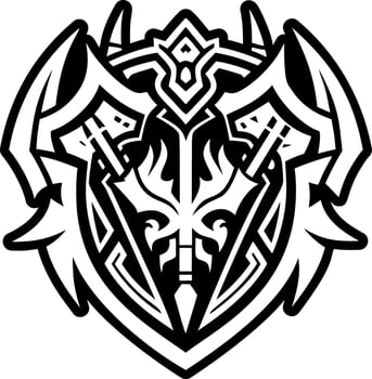 Warrior symbol icon solid style vector