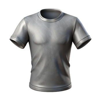 elegant rustic Gray T Shirt Front View with Transparent Background authentic png