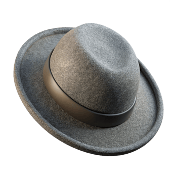 wonderful rustic Gray Wool Hat Top View Transparent Background authentic png