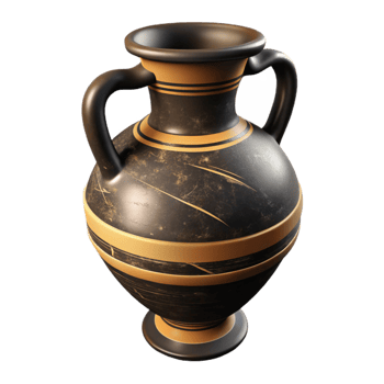 vibrant abstract Greek Amphora Black Glaze Decoration Transparent Background genuine png