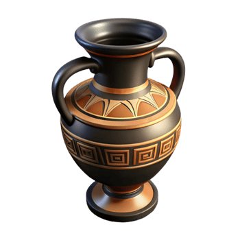 wonderful vintage Greek Amphora Pottery Black Figure Isolated high quality png