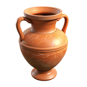 elegant minimalist Greek Amphora Pottery Terracotta Texture Transparent Background high quality png