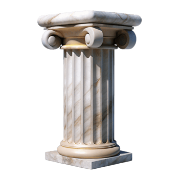 extraordinary modern Greek Column Marble Texture Front View Transparent Background premium png