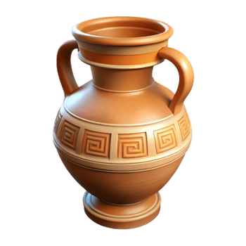 Greek Vase Pottery Texture Side View Isolated png